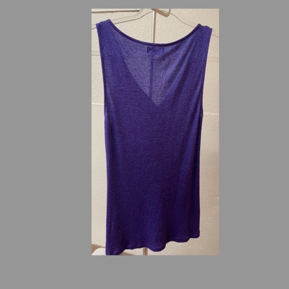 Michael Stars Knotted neckline sleeveless top in shimmer Purple - Picture 2 of 6